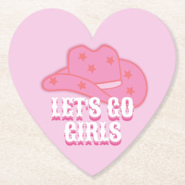 Pink Let's Go Girls Cowboy Hat Rodeo Untersetzer