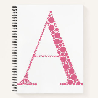Pink Letter A Journal – Minimal Aesthetic Notebook Notizbuch