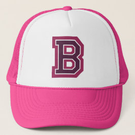 Pink Letter 'B'Monogram Truckerkappe