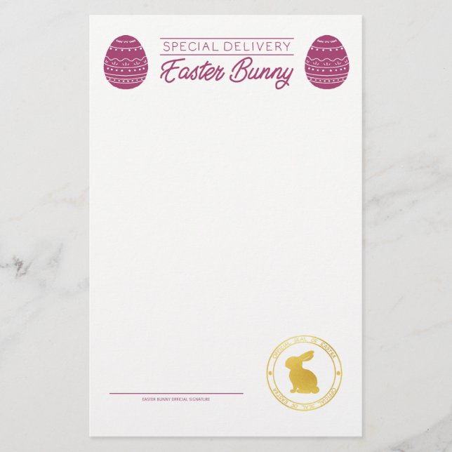 Pink Letter from Oaster Bunny Blank (Vorderseite)