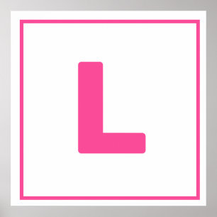 Pink Letter L Poster