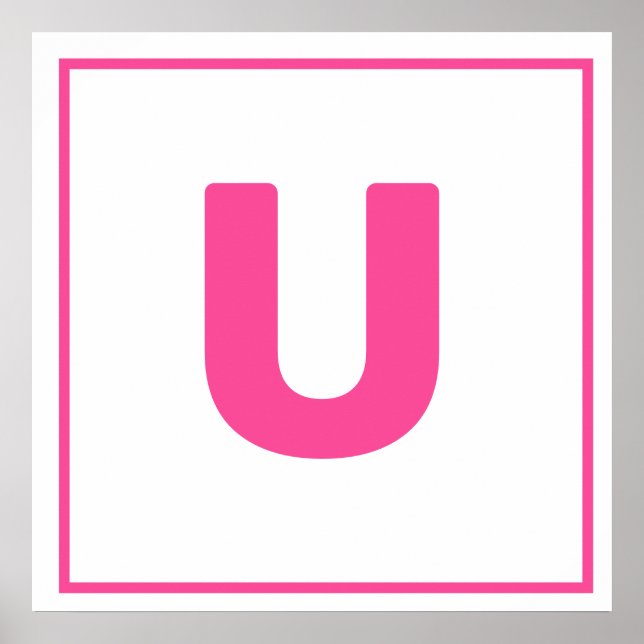 Pink Letter U Poster (Vorne)
