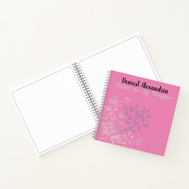 Pink Letters to My Daughter Memory Spiral Notebook Notizbuch (Innenseite)