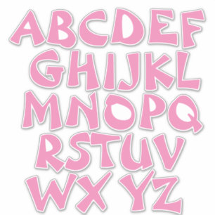 Pink Letters White Alphabet Wall Aufkleber