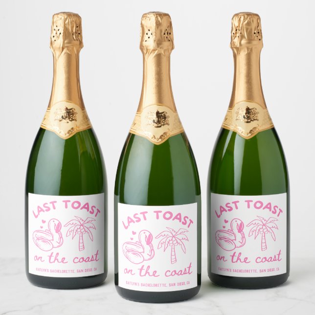 Pink Letzter Toast Bachelorette Champagne (Flaschen)