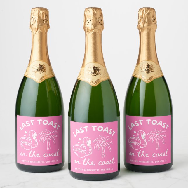 Pink Letzter Toast Bachelorette Champagne (Flaschen)