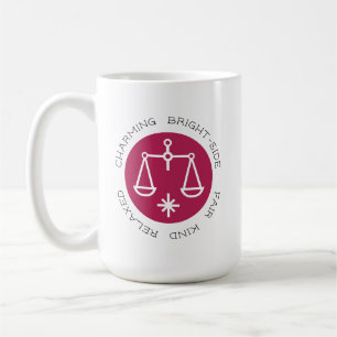 Pink Libra Zodiac Star Sign Persönlichkeit Kaffeetasse