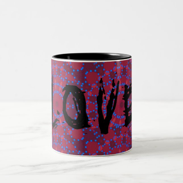 PINK LIEBE FARBE BLACK BLUE Zwei-Tonen-KAFFEE-TASS Zweifarbige Tasse (Mittel)
