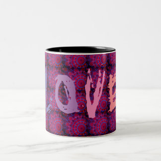 PINK LIEBE FARBE LILA Zwei-Tonen-KAFFEE-TASSE Zweifarbige Tasse