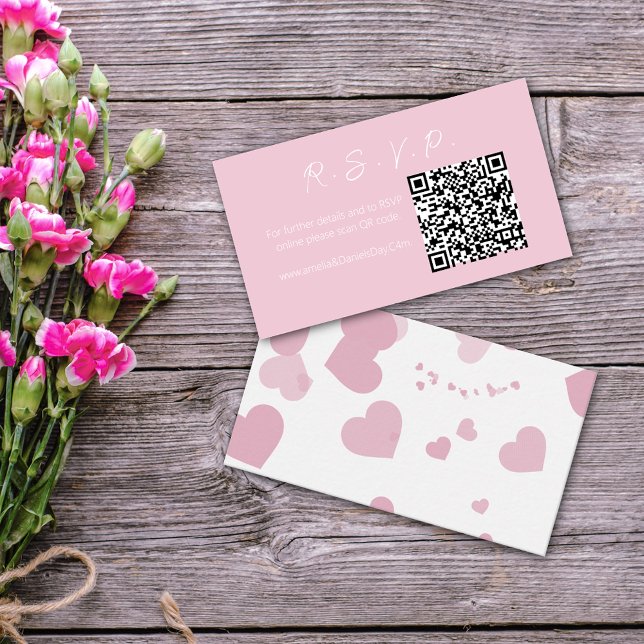 Pink Liebe Herz Online UAWG Note Card Mitteilungskarte (Von Creator hochgeladen)