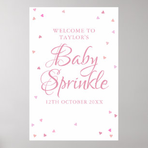 Pink Liebe Herzlich Willkommen Begrüßungszeichen d Poster