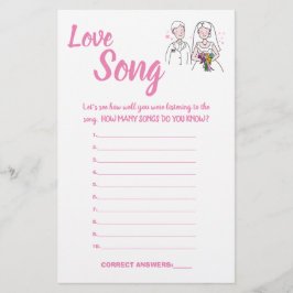 PINK LIEBE, LIEBE SONG SHOWER SPIELKARTE FLYER