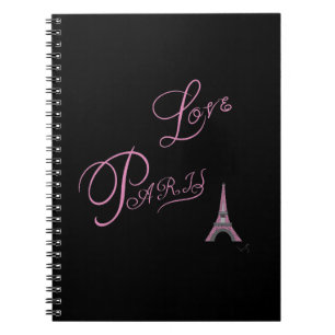 Pink-Liebe-Paris-Eiffel-Tower-einzigartig Notizblock