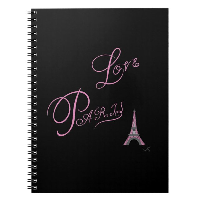 Pink-Liebe-Paris-Eiffel-Tower-einzigartig Notizblock (Vorderseite)