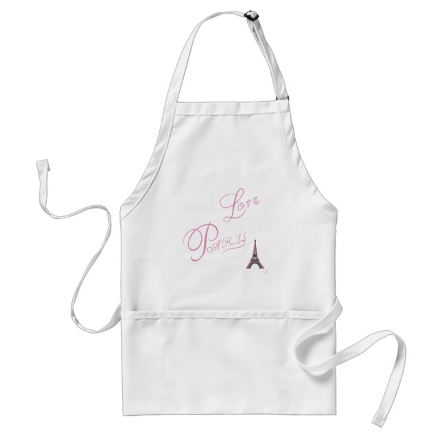 Pink-Liebe-Paris-Eiffel-Tower-einzigartig Schürze (Vorne)