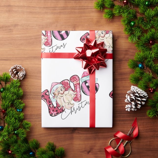 Pink Liebe Weihnachtswrapping Paper Geschenkpapier (Feiertagsgeschenk)