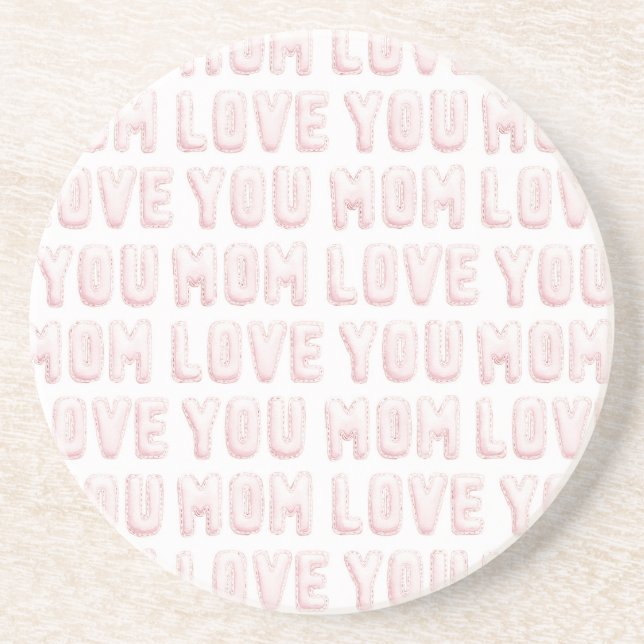 Pink Liebt dich Mama  Getränkeuntersetzer (Vorne)