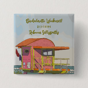 Pink Lifeguard Vibes Bachelorette Wochenende Button