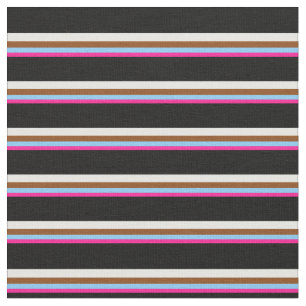 Pink, Light Sky Blue, Brown, Minze Cream & Black Stoff