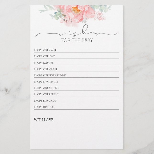 Pink Light Soft Blume Baby Duschgame (Vorderseite)