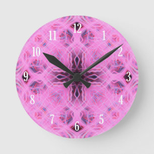 Pink Light Tracks Muster Runde Wanduhr