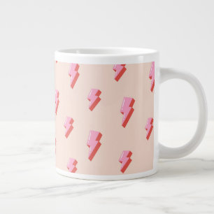 Pink Lightning Bolt Pattern Jumbo-Tasse