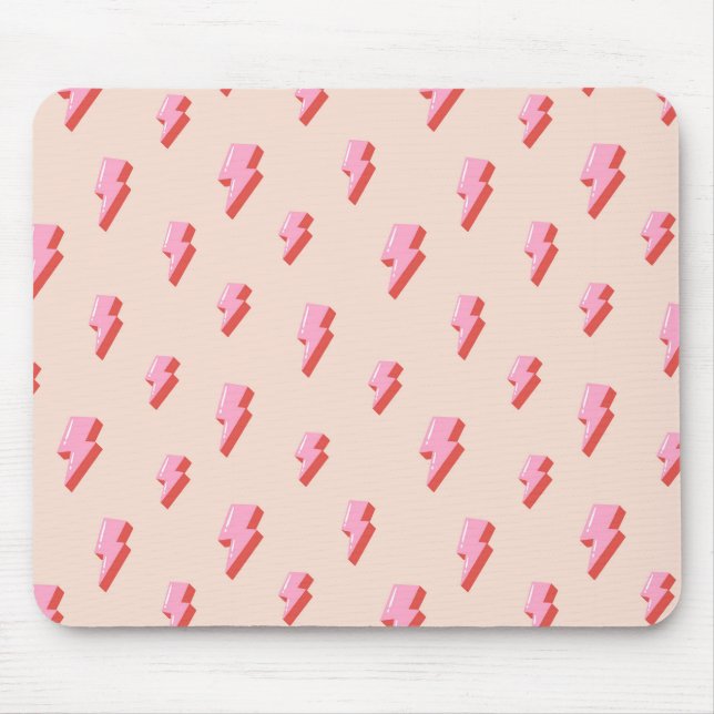 Pink Lightning Bolt Pattern Mousepad (Vorne)