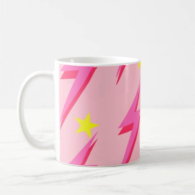 Pink Lightning Pattern Tasse für stilvolles Sippin (Links)