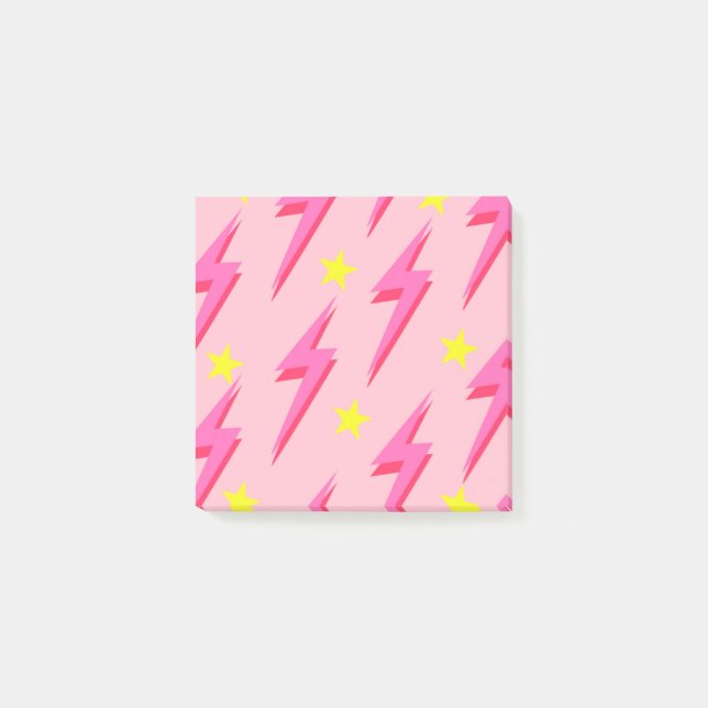 Pink Lightning Post-it Notes Stilvolle Organisatio Klebezettel (Vorderseite)
