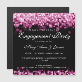 Pink Lights (Rosa Lights) der Hochzeitspartei Magneteinladung