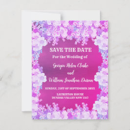 Pink Lila Anemone Blumenhochzeit rettet das Datum Einladung