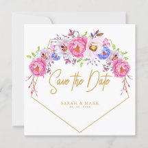 Pink Lila Aquarellbilder speichern die Daten