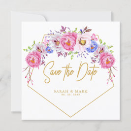 Pink Lila Aquarellbilder speichern die Daten Einladung