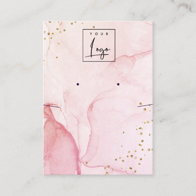 Pink Lila Aquarellfarbe Textur Erdnecklace Visitenkarte (Vorderseite)