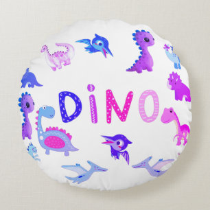 Pink & Lila Baby Girl Dino Throw Kissen