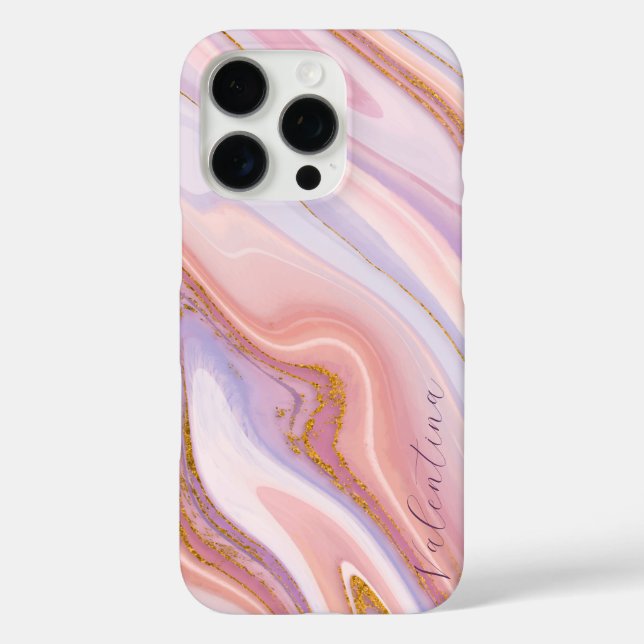 Pink Lila Berry Marble Gold Glitzer individuell an Case-Mate iPhone Hülle (Rückseite)