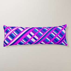 Pink Lila Blue Kariert Diagonal Seitenschläferkissen