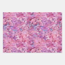 Pink Lila Blue Mermaid Geschenkpapier Set