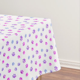Pink Lila Blue Paw Prints Muster Tischdecke