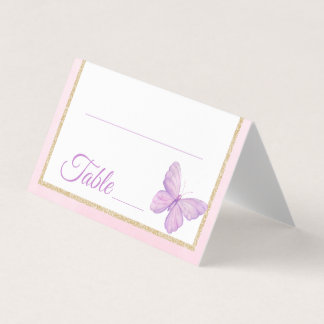 Pink Lila Butterfly Baby Dusche Tischnummer