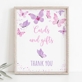 Pink Lila Butterfly Geburtstagsgeschenke Unterschr Poster