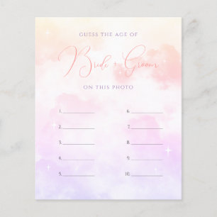 Pink Lila Cloud Nine Guess of Age Bridal Game