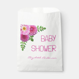 Pink Lila Dahlia Girl Babydusche Geschenktütchen