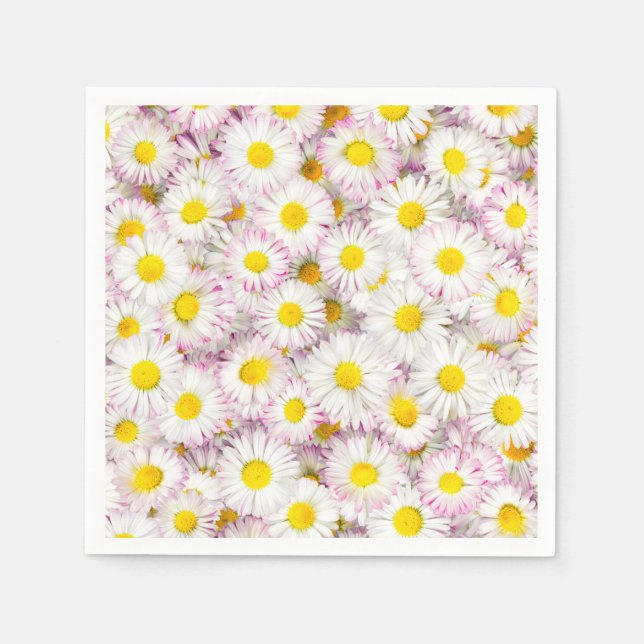 Pink Lila Daisy Blume Pattern Serviette (Vorderseite)