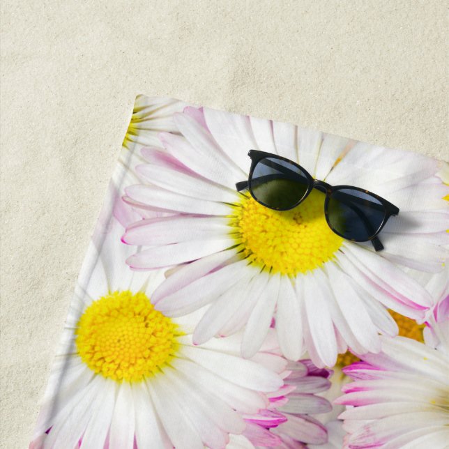 Pink Lila Daisy Blume Pattern Strandtuch (Beispiel)