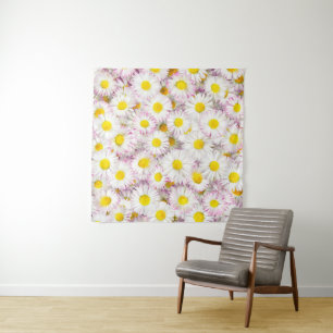 Pink Lila Daisy Blume Pattern Wandteppich