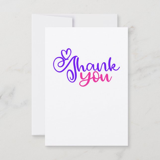 Pink/Lila Dankeschön-Karte auf dem Kraftpapier Dankeskarte (Vorderseite)