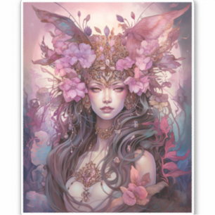 Pink Lila Fairy Queen Fantasy Art Aufkleber