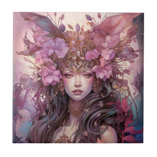 Pink Lila Fairy Queen Fantasy Art Fliese