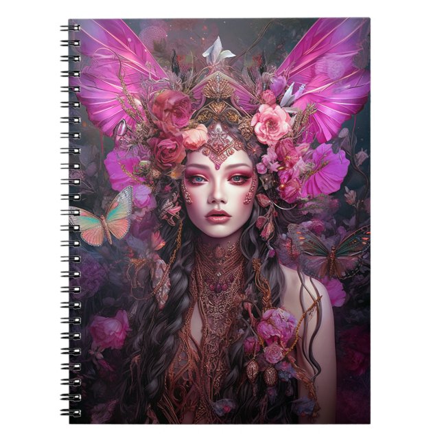 Pink Lila Fairy Queen Fantasy Art Notizblock (Vorderseite)
